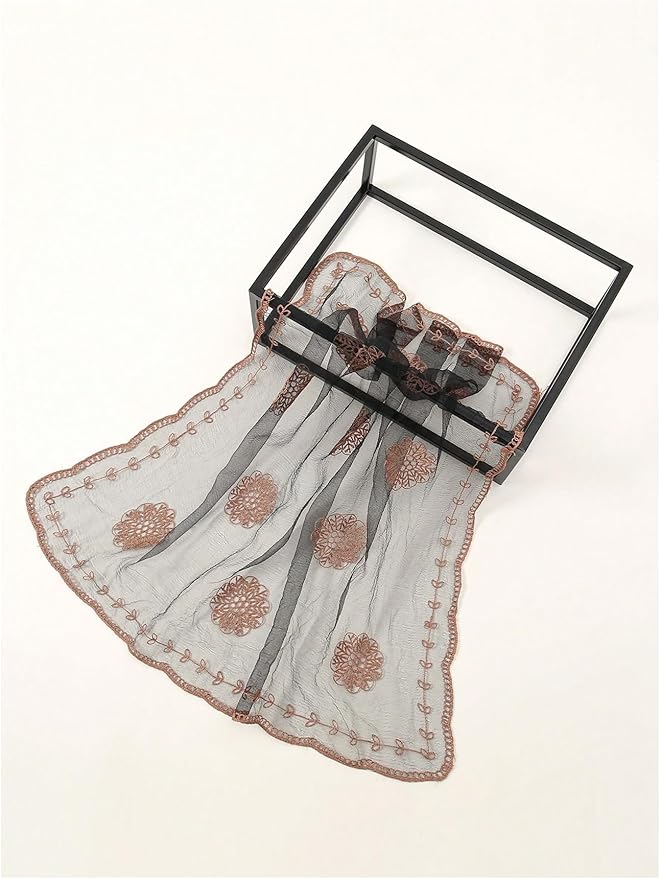 Floerns Women's Flower Embroidery Hair Scarf Headband Sheer Lace Hair Bandana