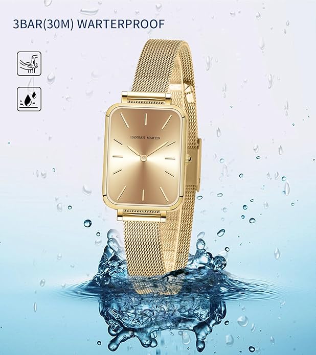 HANNAH MARTIN Watches for Women Waterproof Ladies Analog Quartz Wrist Watches Stainless Steel Band Fashion Dainty Female Watch Luxury Bracelet Diamond