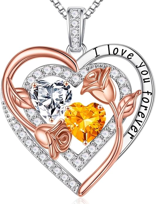 Iefil Mothers Day Gifts for Wife - Sterling Silver Birthstone Necklace Birthday Gifts for Her Wife