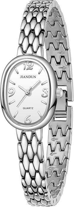 JIANDUN Vintage Small Gold Women’s Watch, Elegant Stainless Steel Bracelet, Water-Resistant with Tools Included