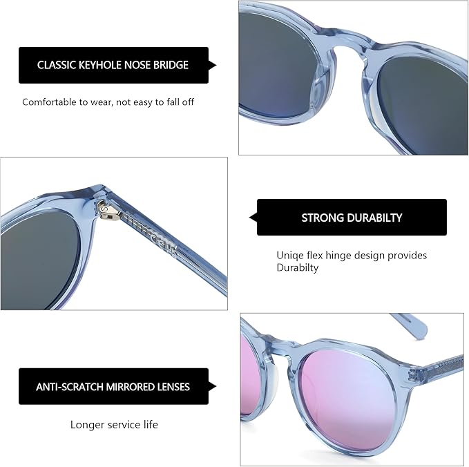 ZENOTTIC Vintage Round Polarized Sunglasses for Men Women UV400 Protection
