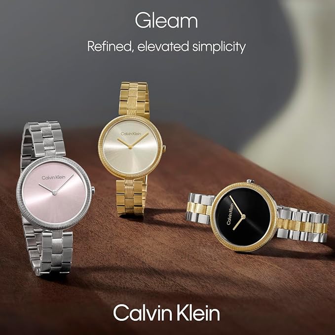Calvin Klein Gleam - Women's 2H Quartz Watch Stainless Steel - Water Resistant 3 ATM/30 Meters - A Timeless Elegance for Her Everyday Lifestyle - 32 mm