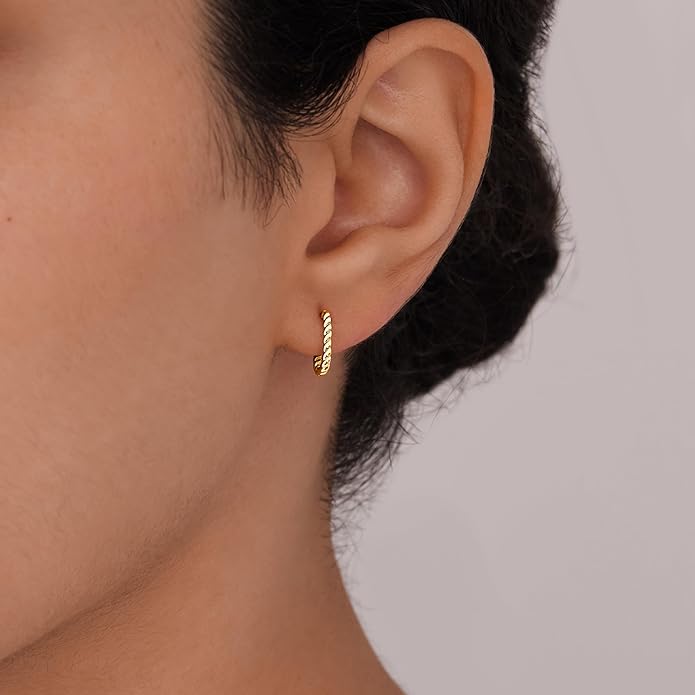 Gold Plated Statement Chunky Dangle Stud Earrings for Women, Gold Plated Hoop Knot Claw Earrings Tarnish Free Jewelry for Women Gifts