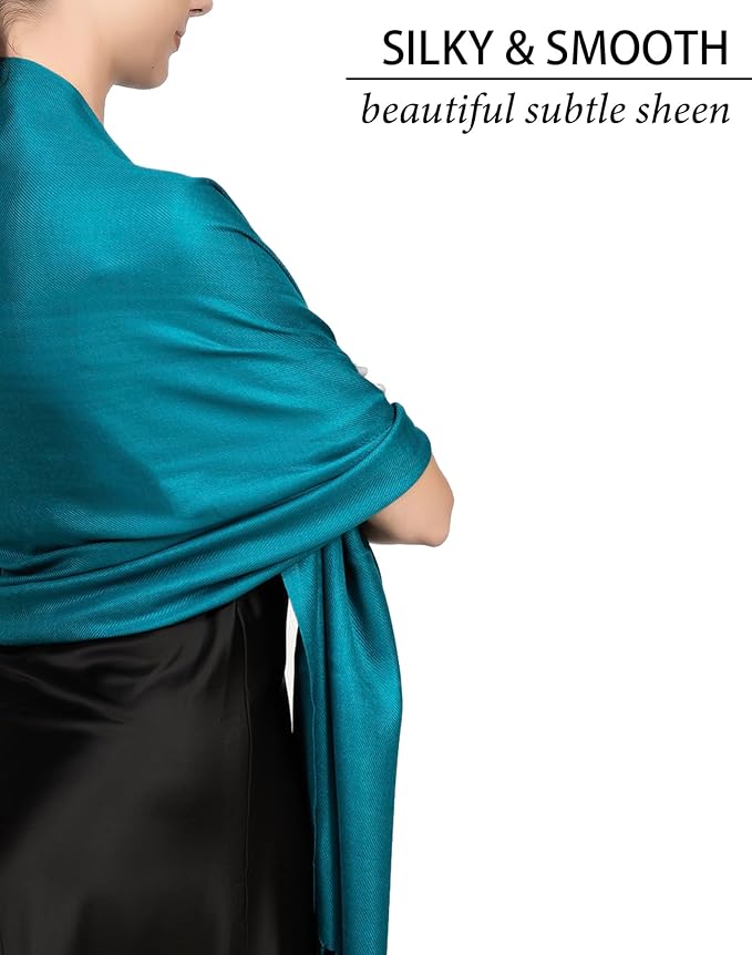 Achillea Soft Silky Pashmina Scarf for Women – Shawl Wrap for Evening Dresses, Bridesmaids, Weddings & Everyday Wear