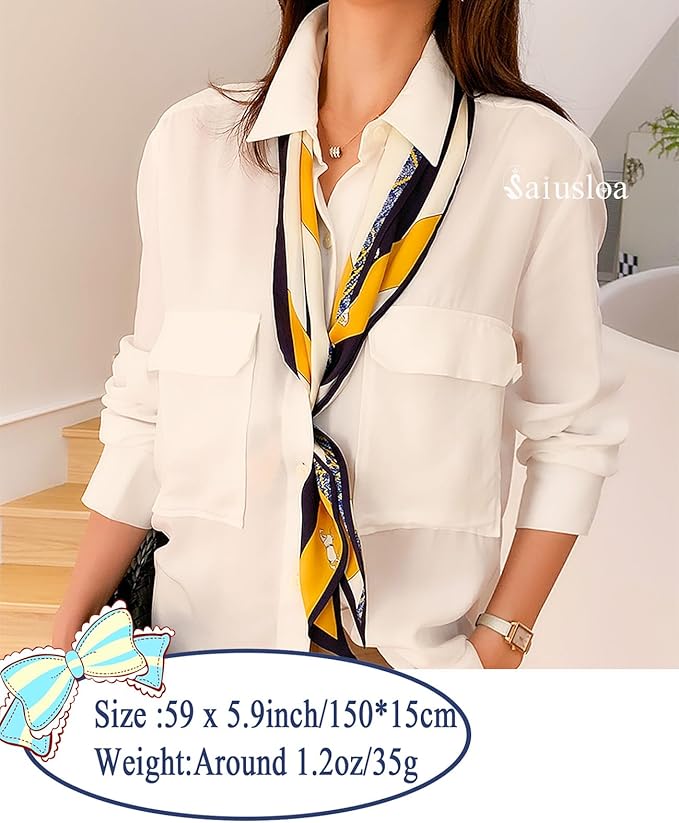 Purse Scarf For Handbags Head Scarves For Women's Hair Bags Scarfs Long Skinny Scarves Fashion Silky