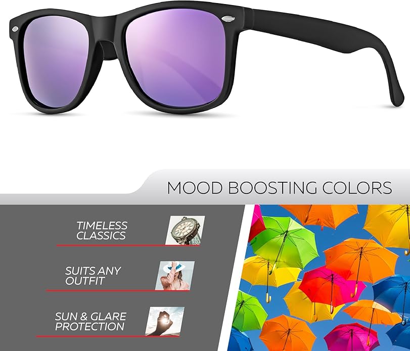 Retro Rewind Polarized Sunglasses for Men and Women - UV Protection Classic Sun Glasses