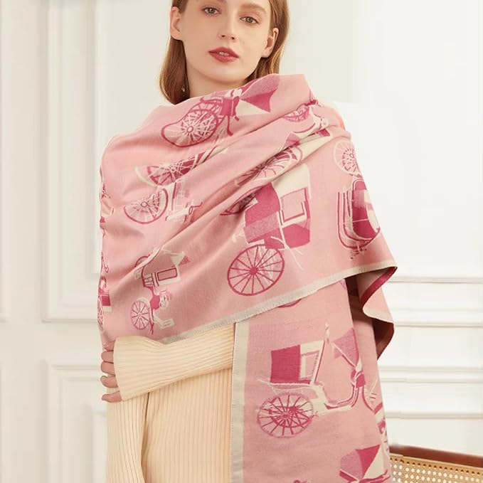 EXTREE Scarfs for Women Pashmina Silky Shawl Wrap for Evening Dressing Blanket Open Front Poncho Cape