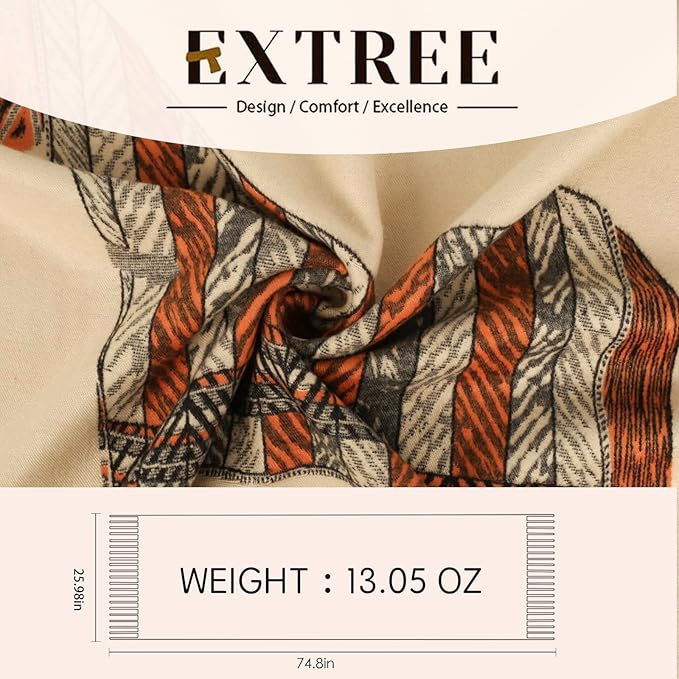 EXTREE Scarfs for Women Pashmina Silky Shawl Wrap for Evening Dressing Blanket Open Front Poncho Cape