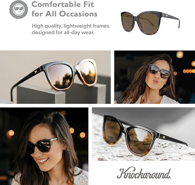 Knockaround Deja Views Polarized Sunglasses for Women & Men - Trendy Sunglasses - UV400 Protection