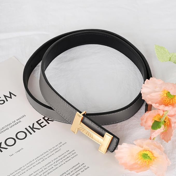 Relang Women's Belts with Gold Buckle, Fashion Waist Band, Elegant Ladies' Belt, Gift for Women