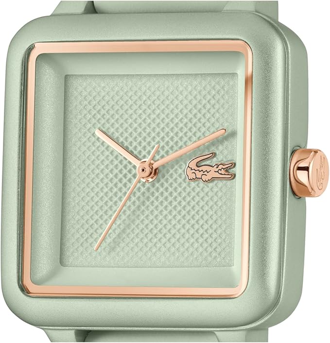 Lacoste.12.12 Flow Women's 3H Quartz Watch - Slim Silicone Strap - Square Case - Water Resistant up to 3ATM/30 Meters - Minimalist Elegance for Her - 26mm