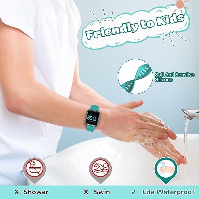 L LAVAREDO Kids Digital Watches for Boys Girls,Waterproof Sport Watch with Pedometer Stopwatch Vibration Alarm for Ages 5-13,No App Fitness Tracker Watch for Kids Teens Birthday Christmas Gifts