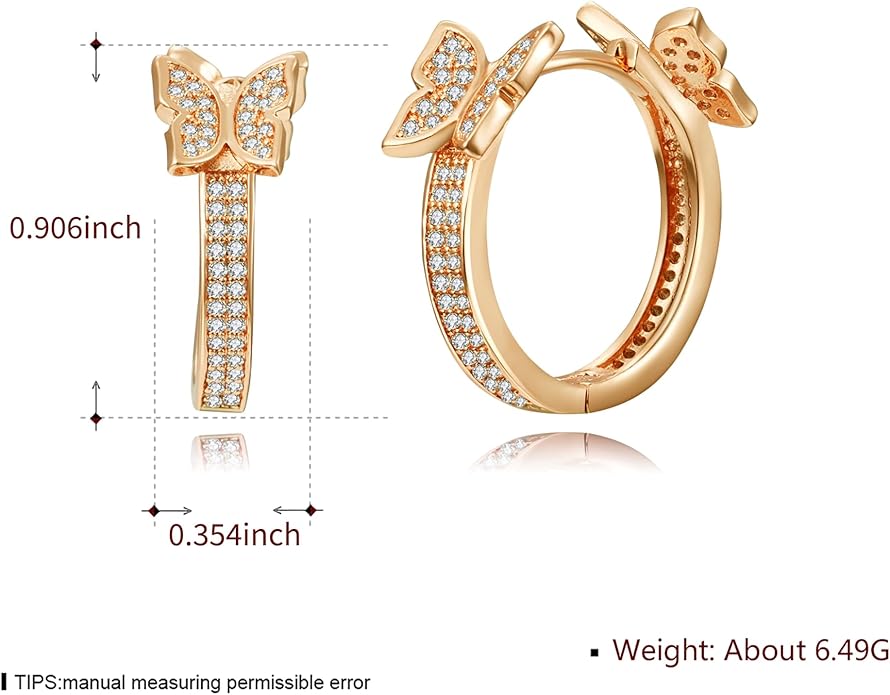14K Gold Plated Cubic Zirconia Hoop Earrings,Three Row Diamon | Arrows | Double Row of Diamonds Huggie Earrings for Women