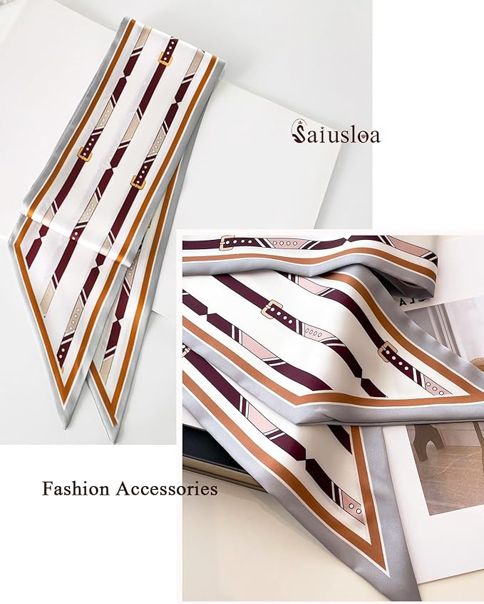 Purse Scarf For Handbags Head Scarves For Women's Hair Bags Scarfs Long Skinny Scarves Fashion Silky