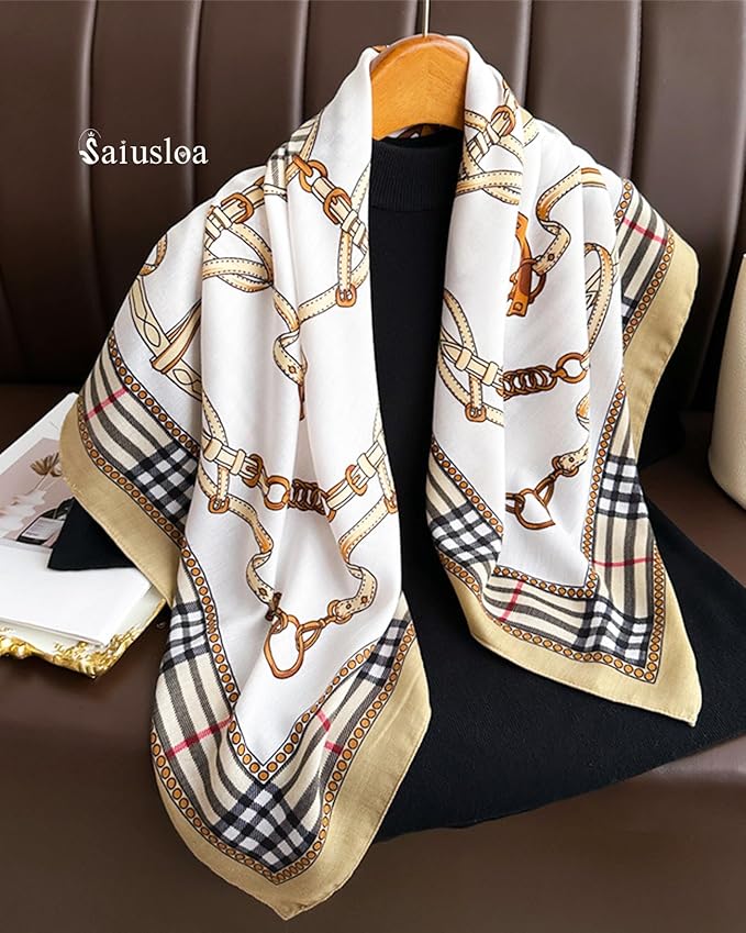 Neck Scarf For Womens Silky Head Scarves Hair Bandanas Square Scarf Fashion Accessories lightweight