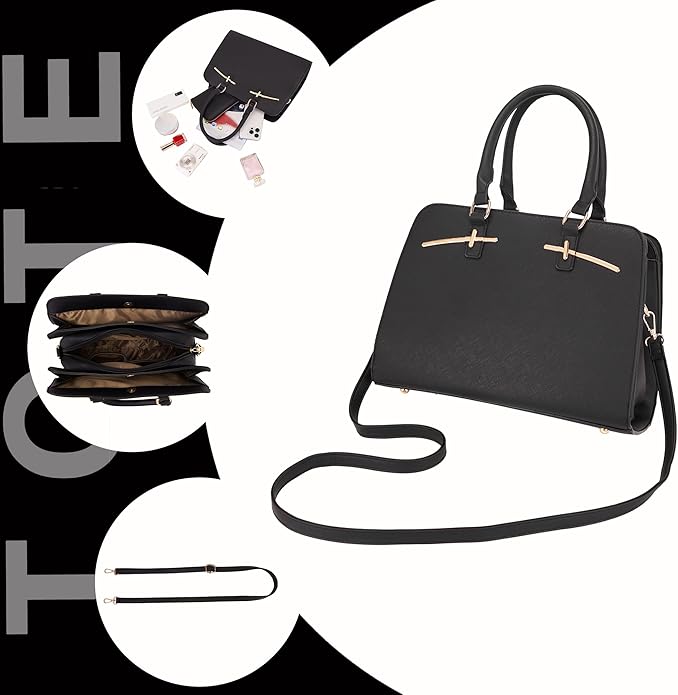 Purses for Women Handbag Wallet Tote Shoulder Hobo Bag Top Handle Satchel Purse Set 2pcs with 3 Compartments
