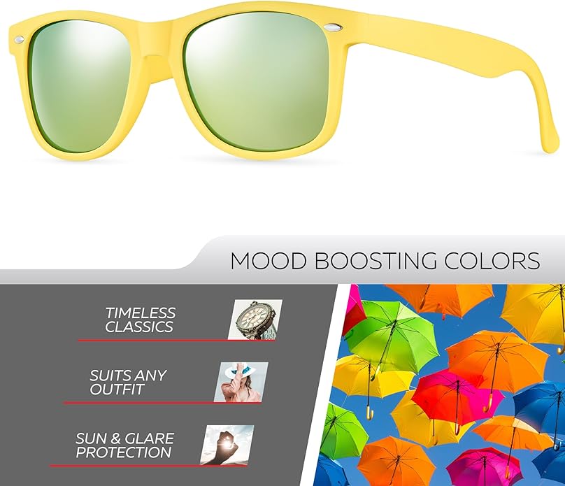 Retro Rewind Polarized Sunglasses for Men and Women - UV Protection Classic Sun Glasses