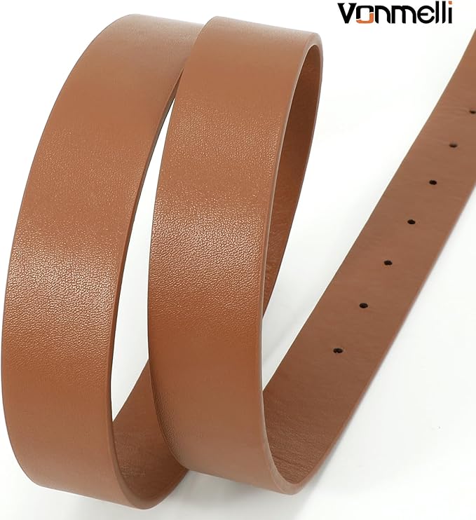 VONMELLI Women's Soft Faux Leather Belt for Jeans Pants Dress Fashion Ladies Waist Belt with Gold/Silvery Buckle