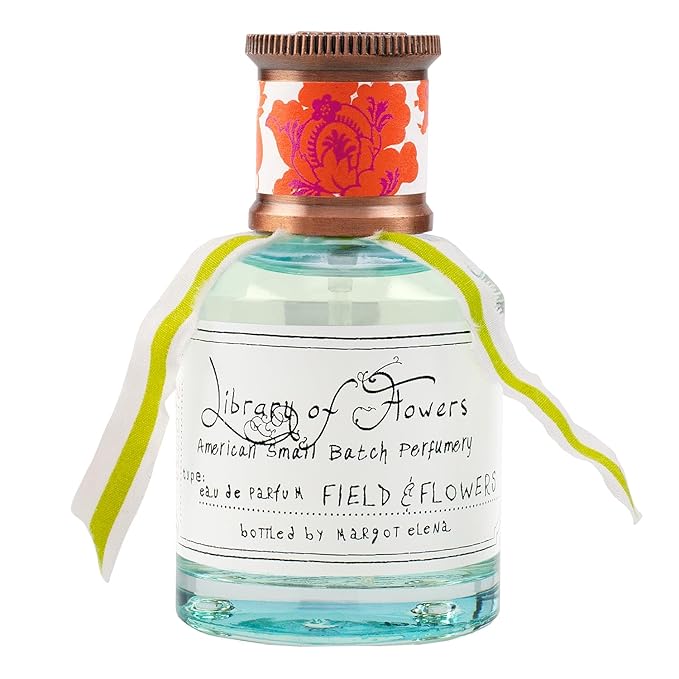 Library of Flowers Field & Flowers Eau de Parfum, 1.69 Fl. Oz. - Apricot, Honeyed Blossom & Wildflowers – Women’s Perfume, Eau de Parfum Spray for Women