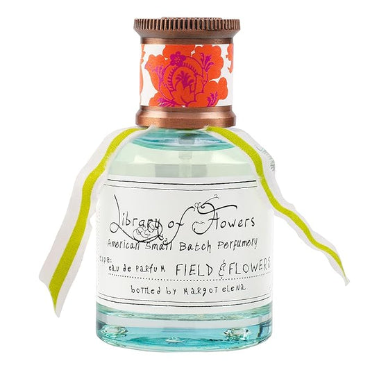 Library of Flowers Field & Flowers Eau de Parfum, 1.69 Fl. Oz. - Apricot, Honeyed Blossom & Wildflowers – Women’s Perfume, Eau de Parfum Spray for Women