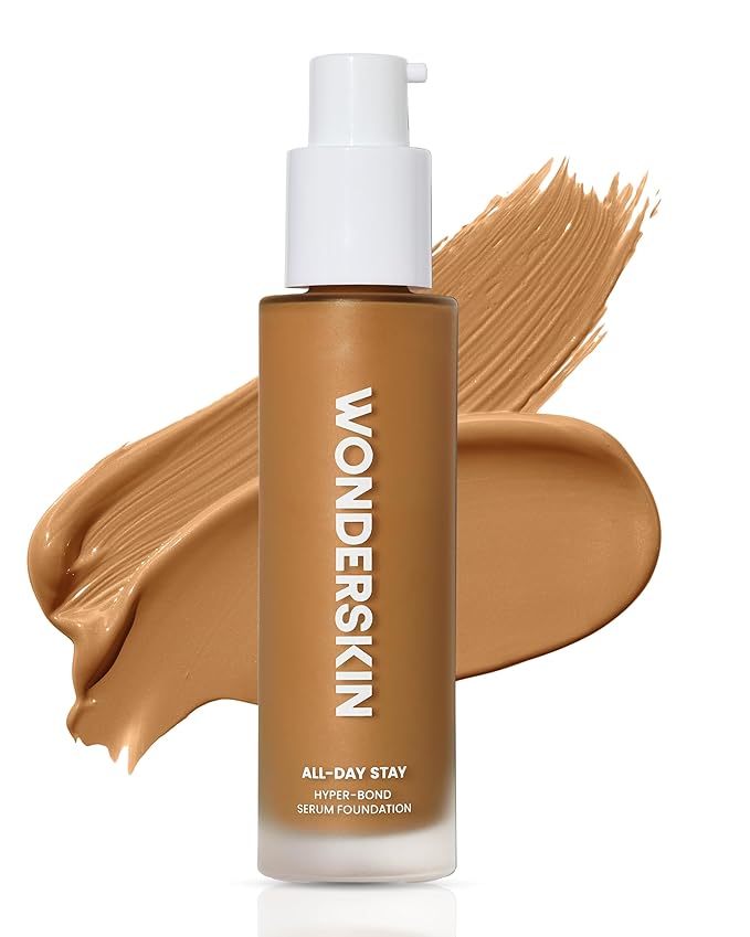 Wonderskin Hyper Bond All-Day Stay Serum Foundation – Waterproof, Transfer-Proof, 24HR Longwear Face Makeup with Niacinamide & Hyaluronic Acid – Lightweight, Natural Finish (Spirit)
