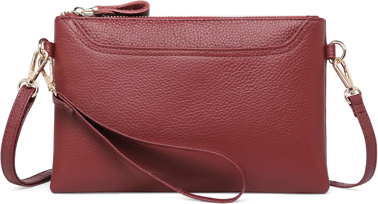 SENDEFN Leather Wristlet Clutch Small Women Crossbody Shoulder Bag Wallet Purses RIFD Card Slots