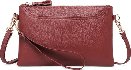 SENDEFN Leather Wristlet Clutch Small Women Crossbody Shoulder Bag Wallet Purses RIFD Card Slots