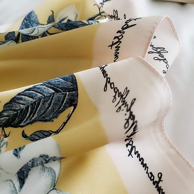 FONYVE Silk Feeling Scarf Medium Square Satin Head Scarf for Women 27.5 × 27.5 inches