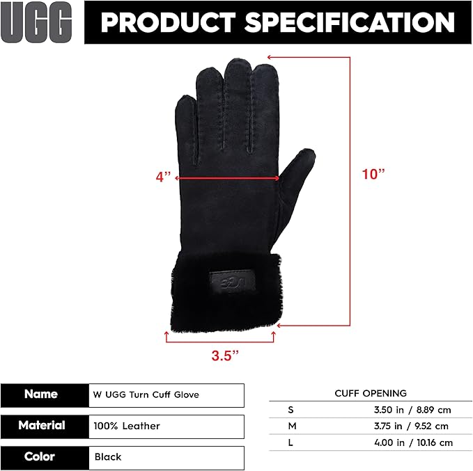 UGG womens Turn Cuff Water Resistant Sheepskin Gloves