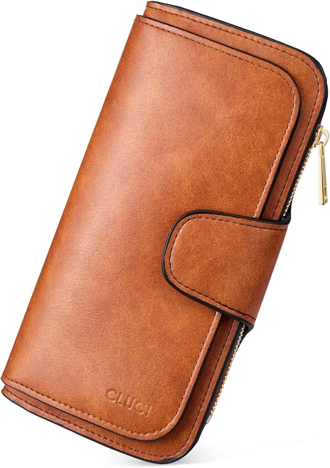 CLUCI Wallet For Women PU Leather RFID Blocking Womens Wallet Bifold Card Holder with ID Window Gifts for Women Birthday | RFID Blocking, Designer, Trifold, Card Holder, ID Window