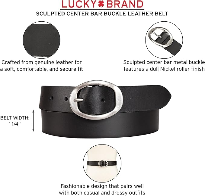Lucky Brand Women's Fashion Leather Belt | Stylish | Trend | Classic | Modern | Jean | Pant | Skirt | Dress