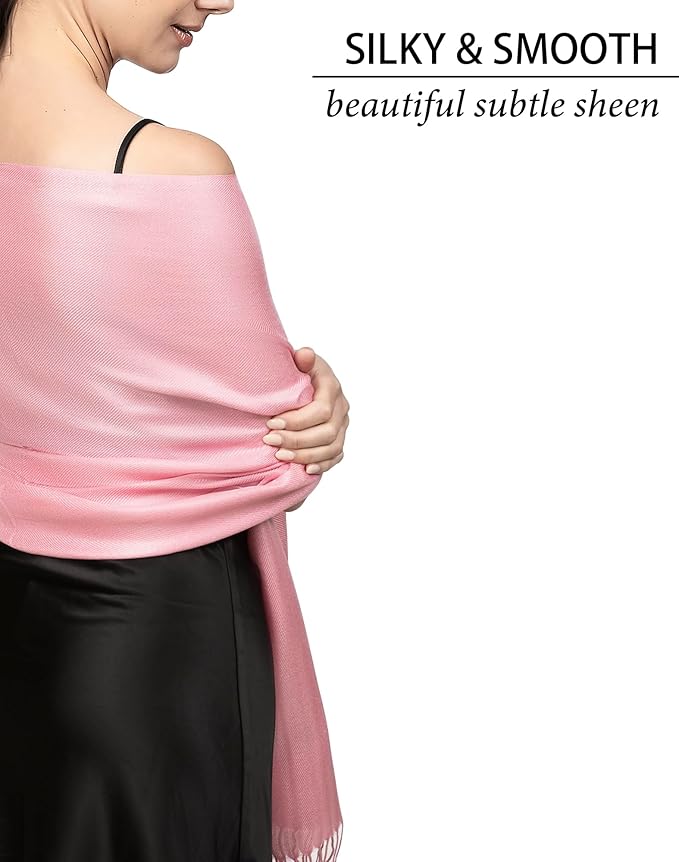 Achillea Soft Silky Pashmina Scarf for Women – Shawl Wrap for Evening Dresses, Bridesmaids, Weddings & Everyday Wear