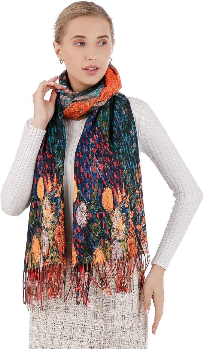 Scarf Shawl Wraps for Women Pashmina Soft Cashmere Scarf Printed Large Blanket Scarf Warm for Fall Winter