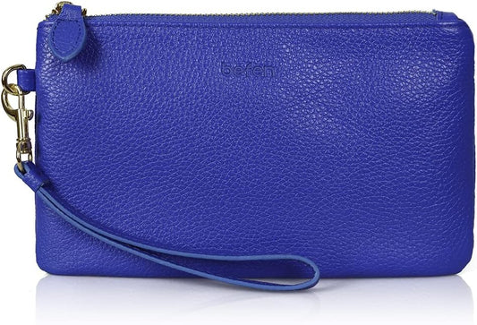 befen Genuine Leather Wristlet Clutch RFID Blocking Bag Cell Phone Wallet Purse Wristlet Wallet Purses and Handbags for Women