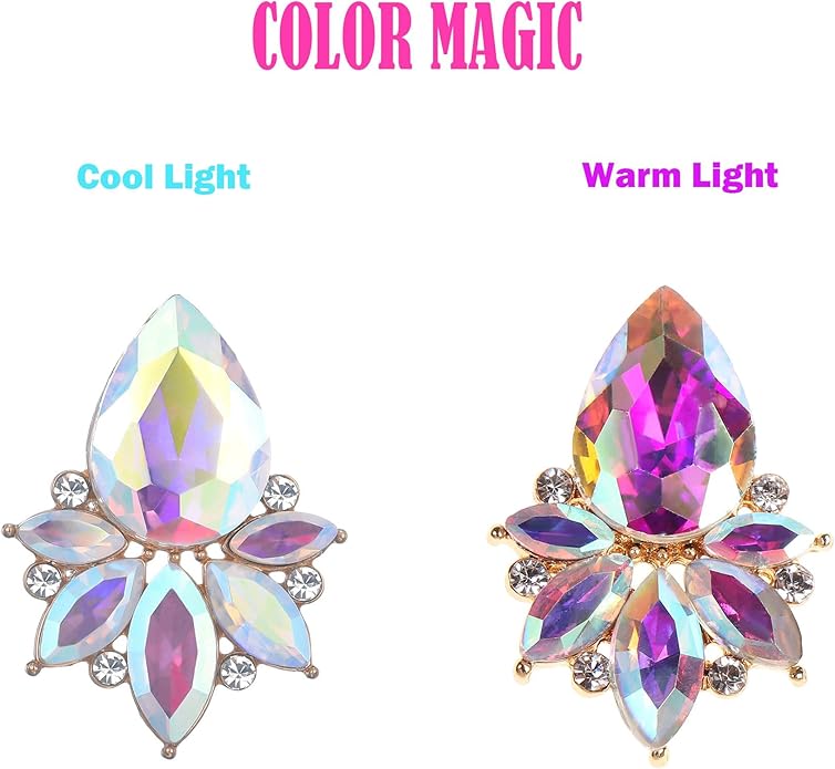 Vintage Rhinestone Earrings Fancy Crystal Cluster Drop Earrings Art Deco Earrings for Women