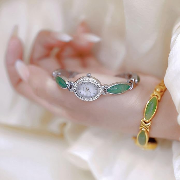 LOREO Elegant Women’s Gold Bracelet Watch Vintage Oval Dial, Waterproof Quartz Movement, Small Face Dress Watch for Ladies