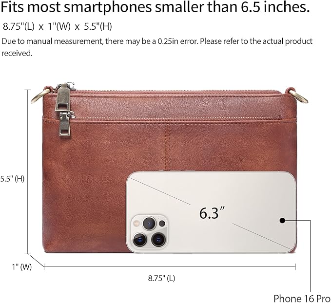 SENDEFN Leather Crossbody Bag for Women Small Clutch Purses Crossbody Shoulder Handbag Wallet Purses RIFD Card Slots
