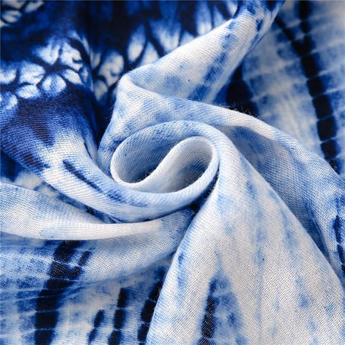 Yeieeo Boho Scarf for Women Lightweight Floral Printed Scarf Fall Winter Fashion Fringed Shawl