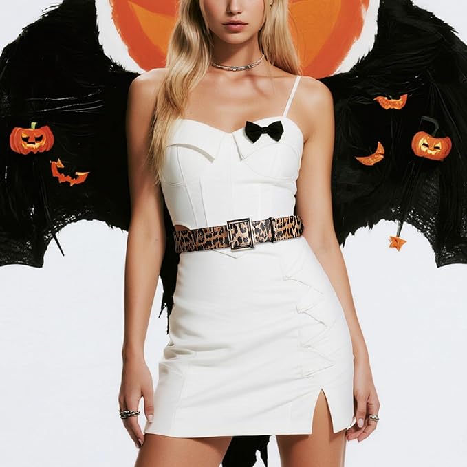 Wide Belts for Women Leather Wide Belts Fashion Thick Black Belt With Gold Buckle Belt for Dresses