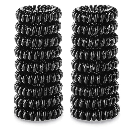 18 Pcs Women Ponytail Braid Hair Elastic No Crease Spiral Hair Ties, Girls Multi-color Waterproof Coil Hair Accessories (Small Hair Ties)