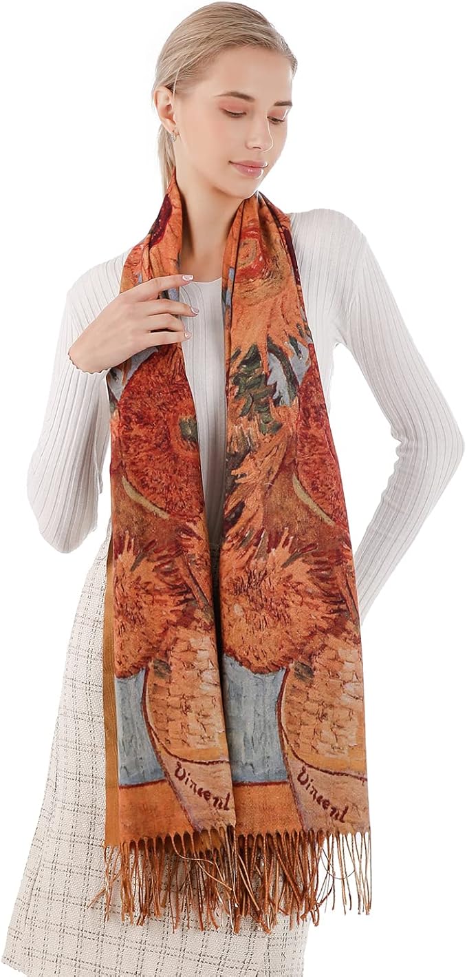 Scarf Shawl Wraps for Women Pashmina Soft Cashmere Scarf Printed Large Blanket Scarf Warm for Fall Winter