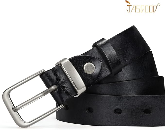 JASGOOD Women Belt Genuine leather Belt with Vintage Metal Buckle,Ladies Full Grain Leather Belt for Jeans Pants