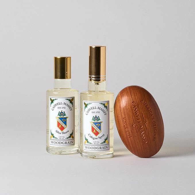 Caswell-Massey Woodgrain Sandalwood Gold Cap Cologne, Richly Sensual Santalum Album Men’s Cologne with Cedary and Hints of Citrusy Musk, 3 Fl Oz