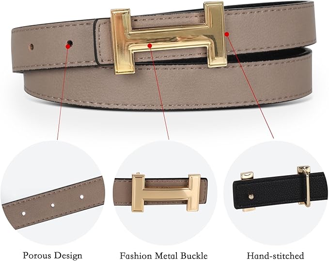Relang Women's Belts with Gold Buckle, Fashion Waist Band, Elegant Ladies' Belt, Gift for Women