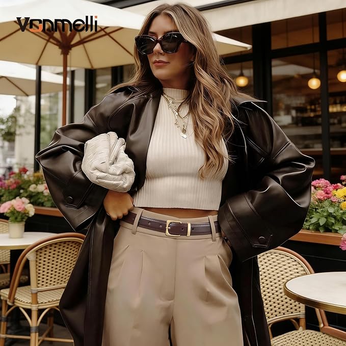 VONMELLI Womens Thin Leather Belt for Jeans Pants Dress Fashion Skinny Belt with Gold Buckle for Women