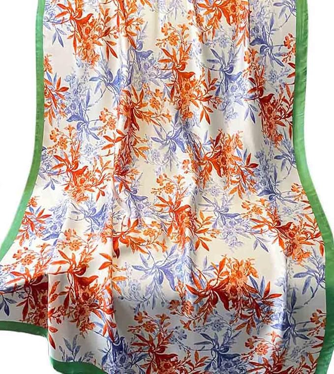Pokeedioty Scarfs for Women Lightweight Head Scarf Fashion Scarves Elegant Floral Pattern Sunscreen Shawls and Wraps