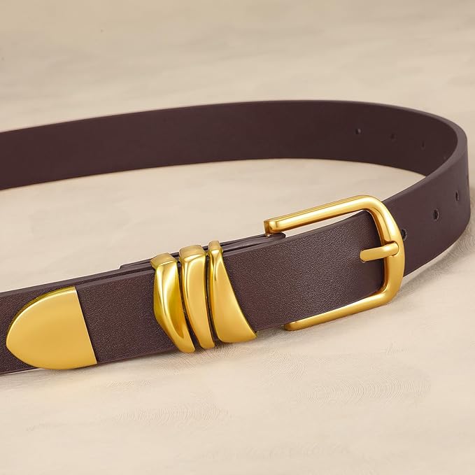 VONMELLI Women's Belt for Jeans Dress Leather Belt for Women Fashion Waist Ladies Belt with Silver Buckle