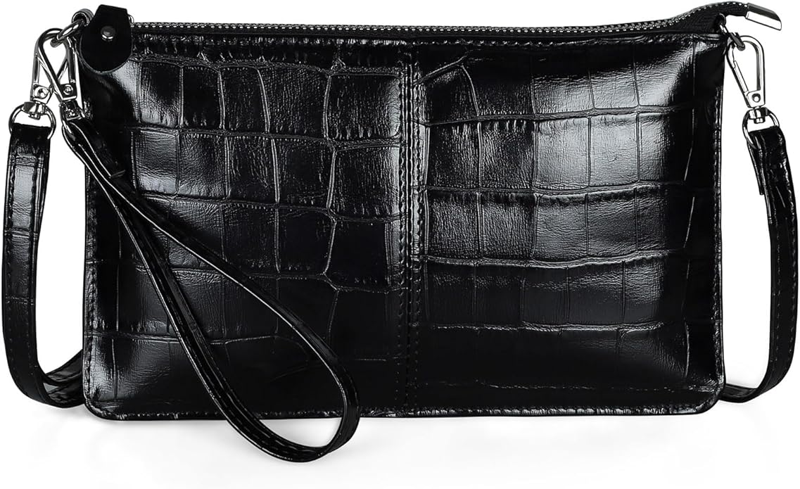 befen Genuine Leather Wristlet Clutch Wallet Purses Small Crossbody Bags for Women with RFID Blocking Card Slots