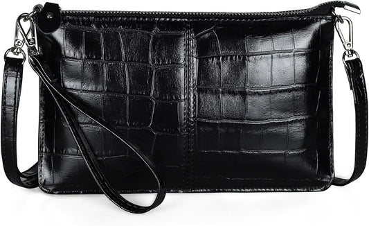 befen Genuine Leather Wristlet Clutch Wallet Purses Small Crossbody Bags for Women with RFID Blocking Card Slots