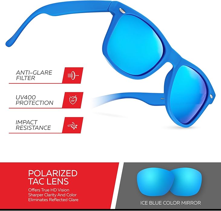 Retro Rewind Polarized Sunglasses for Men and Women - UV Protection Classic Sun Glasses